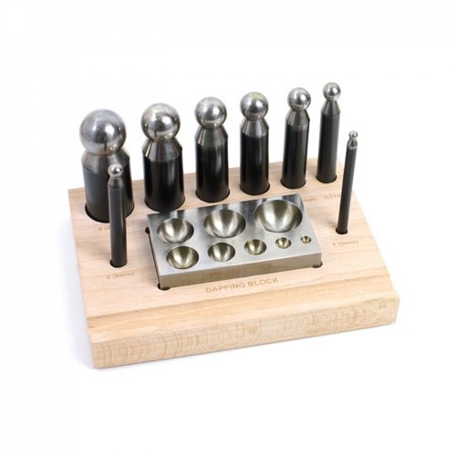 Dapping Kit Steel Punches & Block For Jewelry Metal Forming