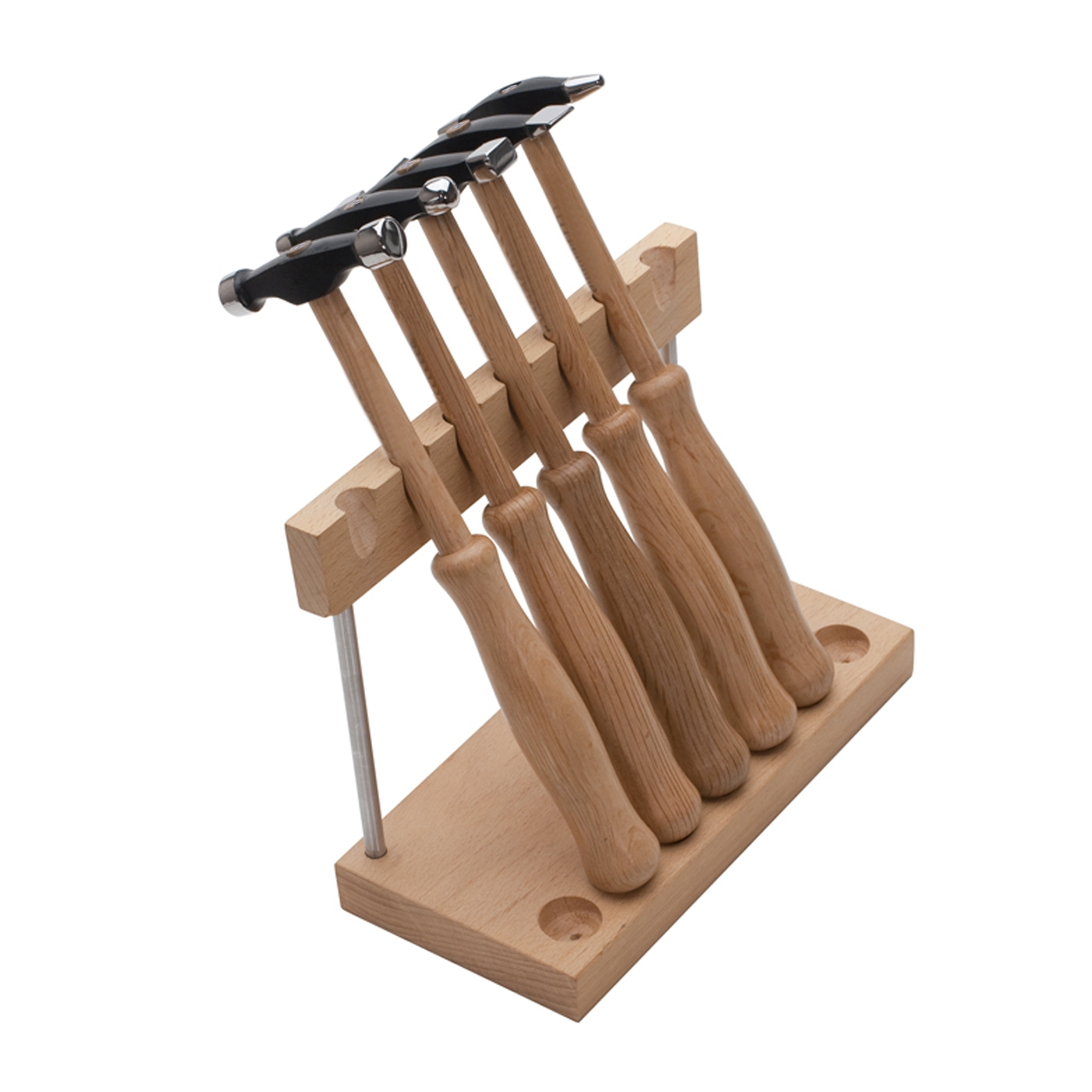 Professional Goldsmith Hammer Set with Wooden Stand